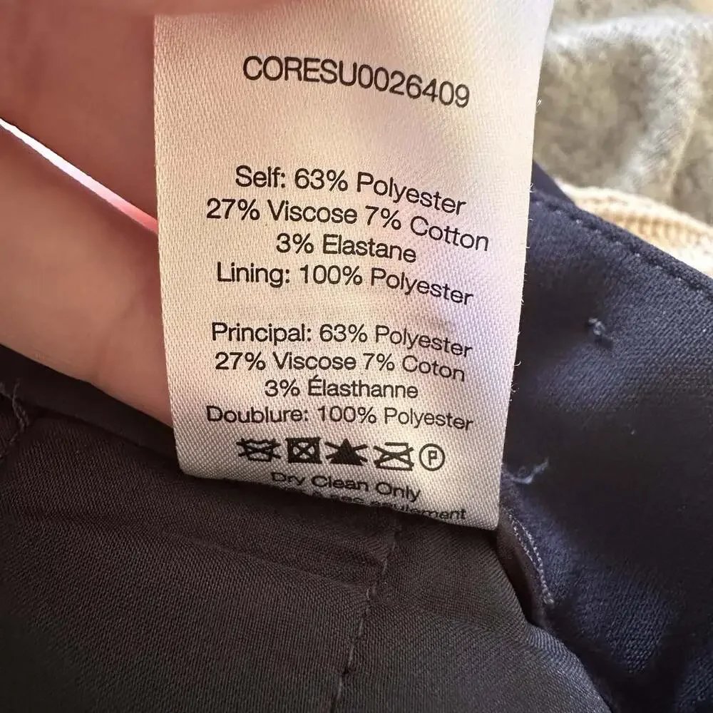 NWT Veronica Beard Renzo Pants Women 10 Navy Blue Gold Crest Button $350 Cropped